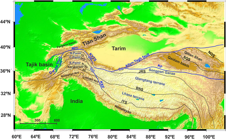 Frontiers  Deep Crustal Structure Beneath the Pamir–Tibetan Plateau:  Insights From the Moho Depth and Vp/Vs Ratio Variation