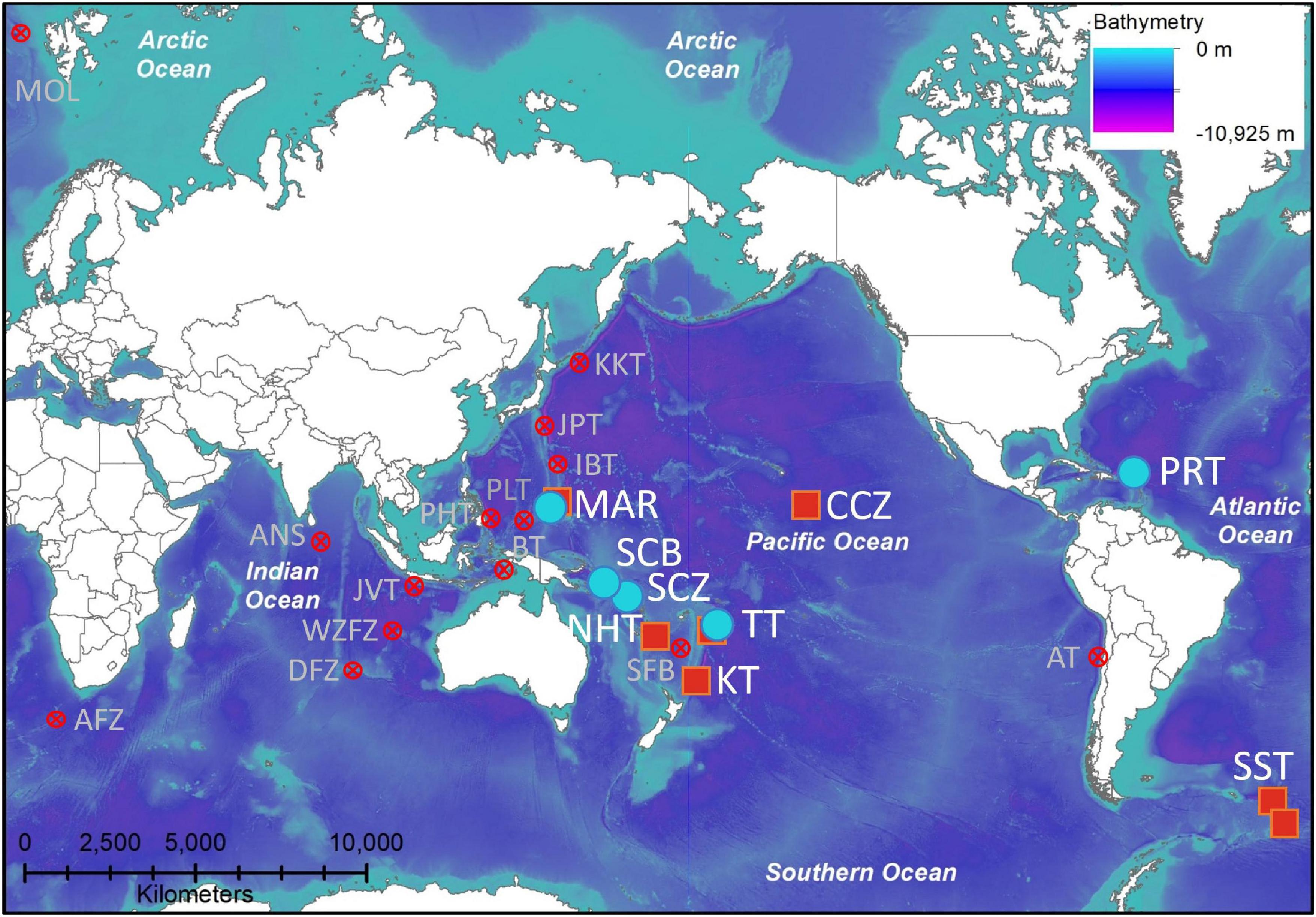 deep ocean trenches map