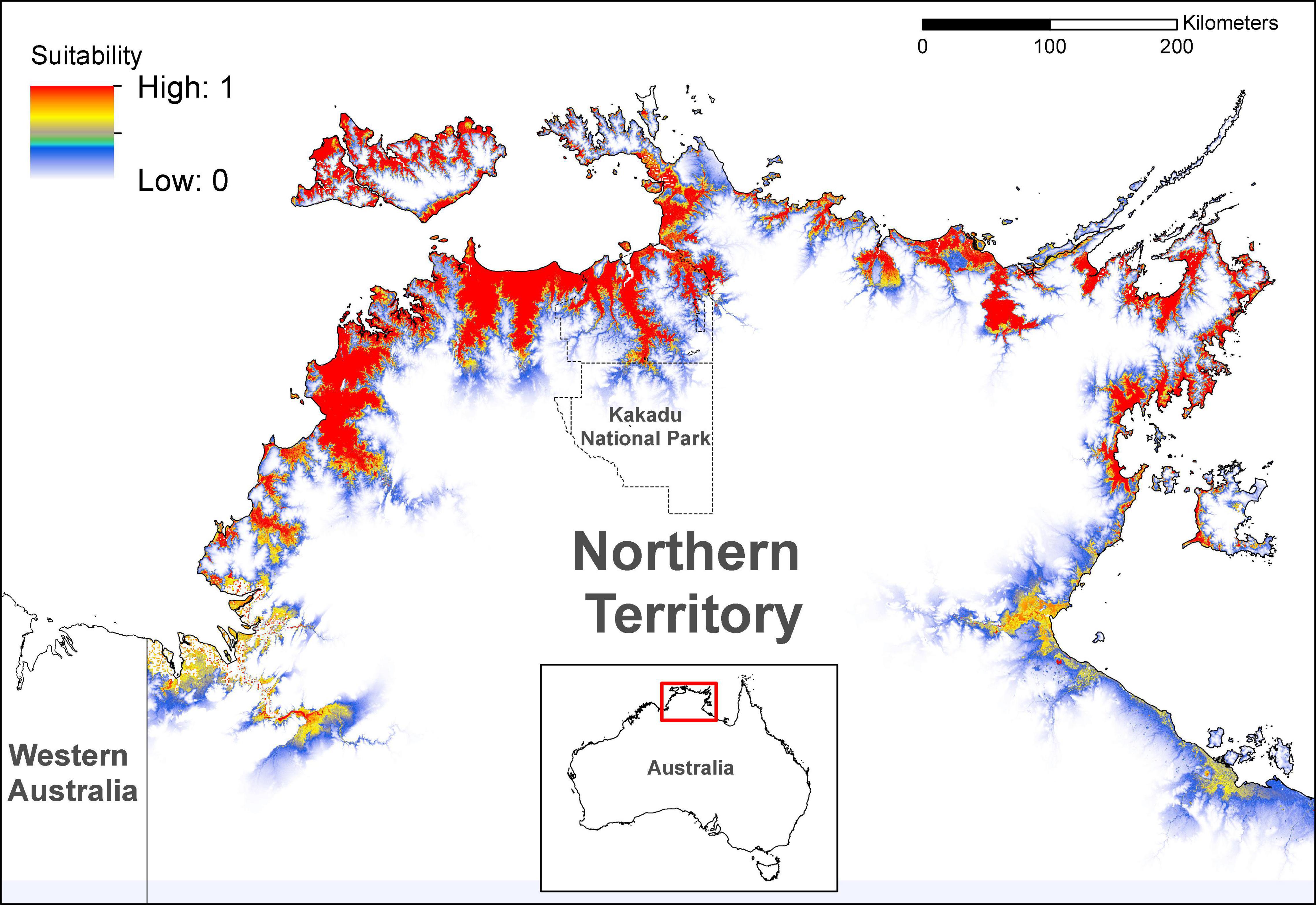 saltwater crocodile habitat map