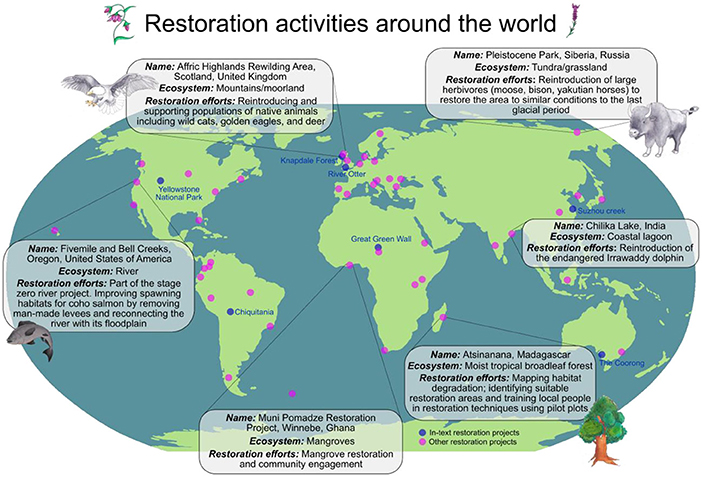 Figure 1 - Ecosystem restoration projects are occurring around the world.