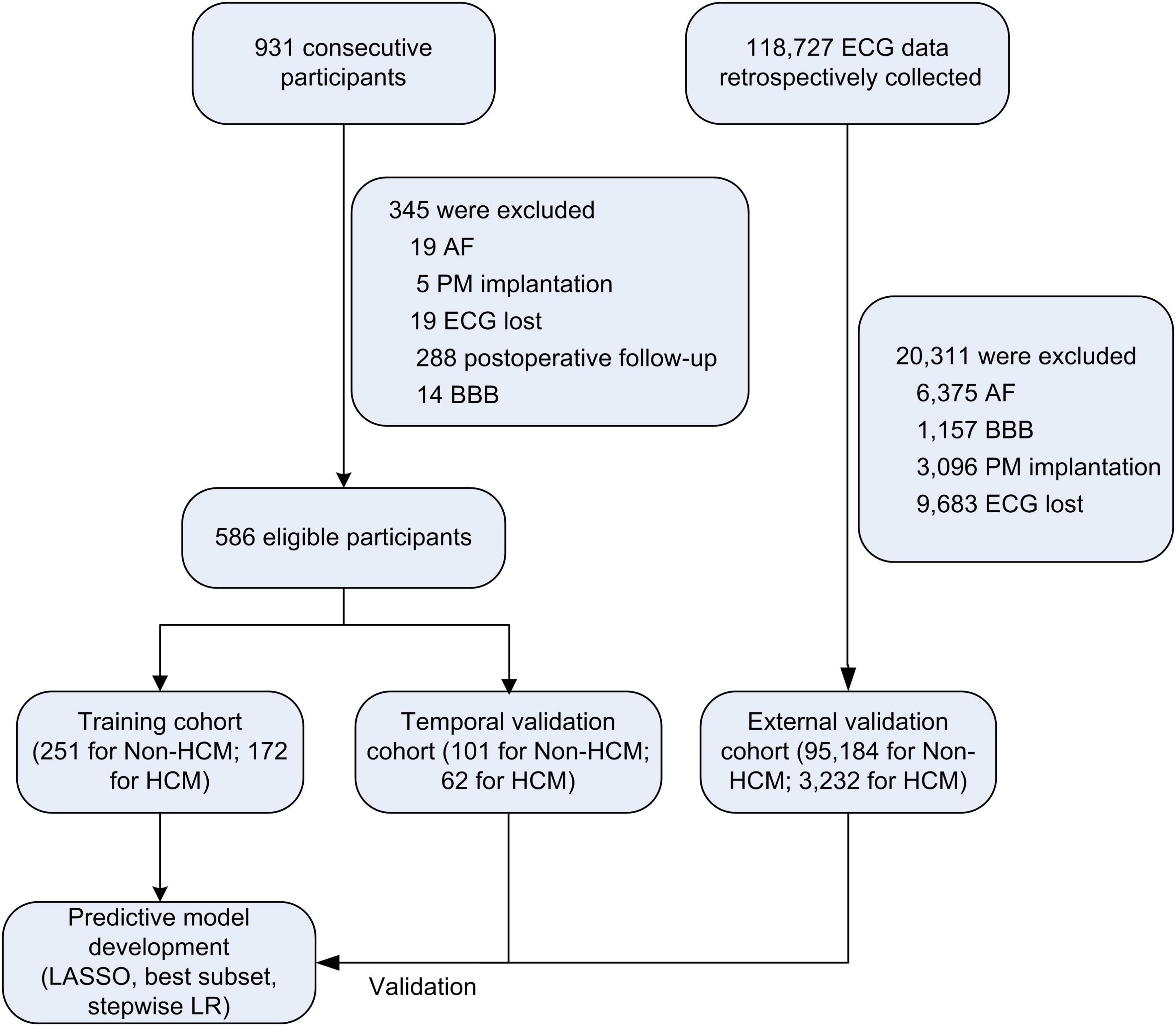 Stepwise ECG algorithm for the determination of the location of the