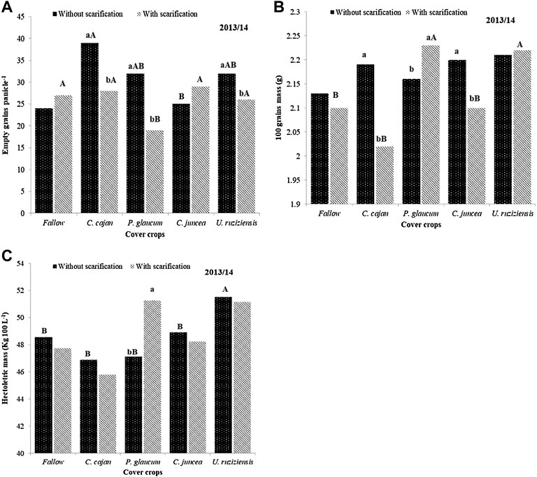 Frontiers  Cover Crops and Mechanical Scarification in the Yield and  Industrial Quality of Upland Rice