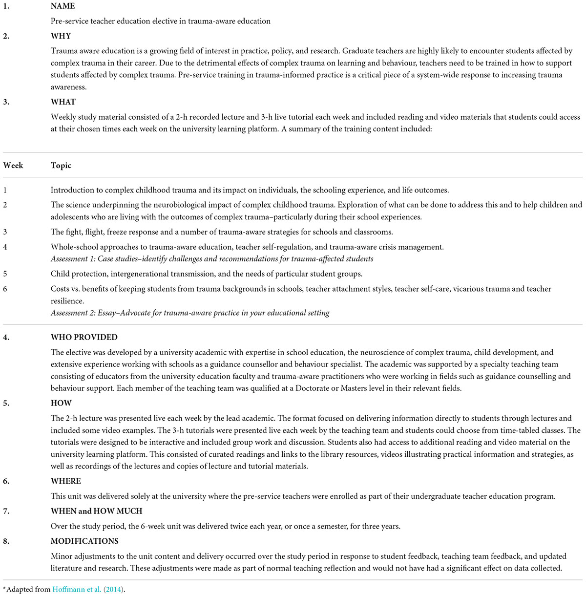 Frontiers | Trauma-informed initial teacher education training: A ...