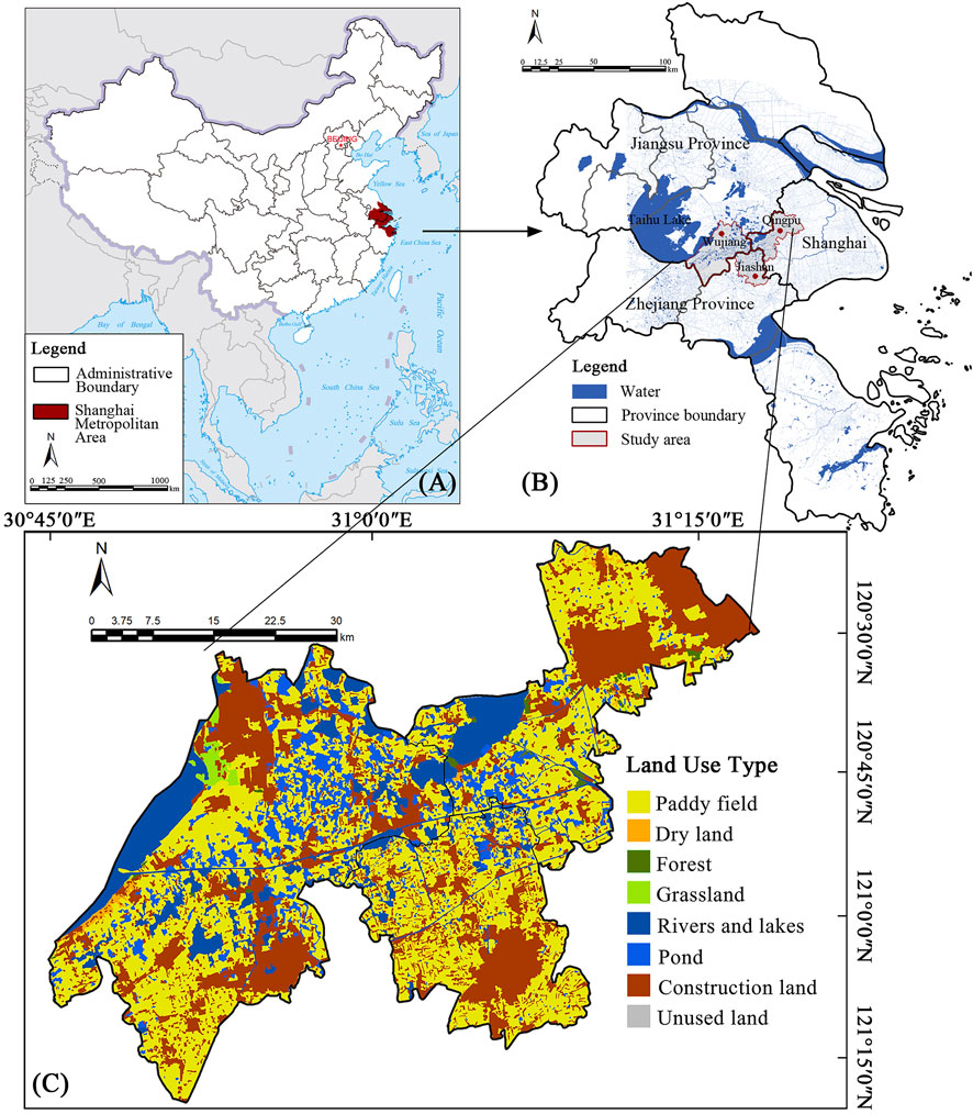 Croplands associated with interregional trade; the color of the regions