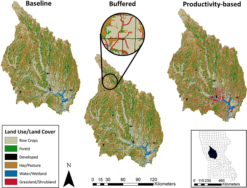 Frontiers  Measuring changes in financial and ecosystems service outcomes  with simulated grassland restoration in a Corn Belt watershed