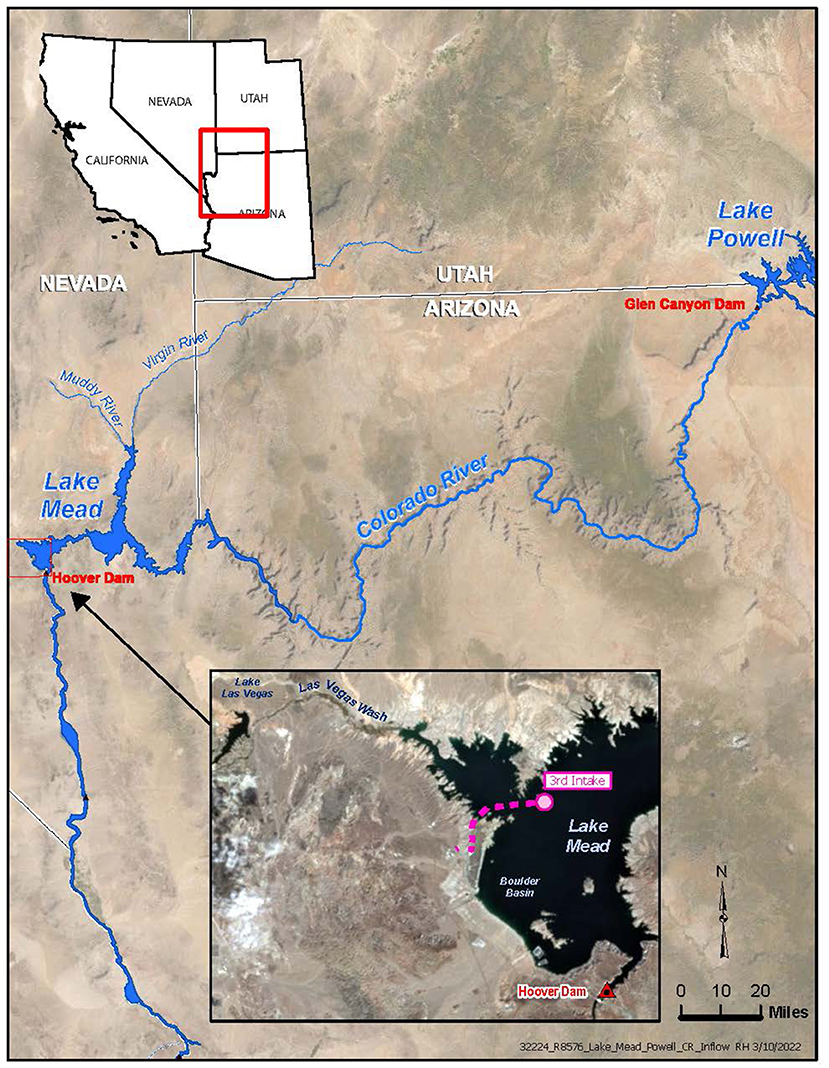 Map of the Las Vegas Wash and surrounding area with sampling points
