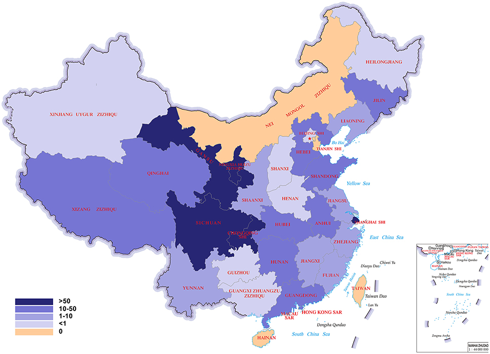 Frontiers Is There An Epilepsy Belt Of High Prevalence Rate In China 