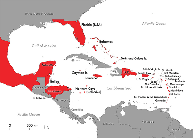 Figure 2 - Countries experiencing SCTLD outbreaks as of November 2022.