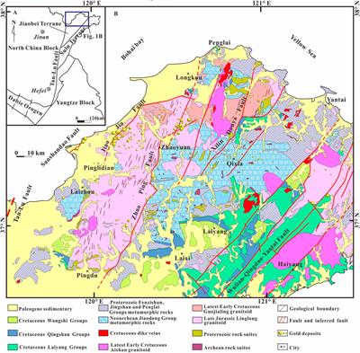 a Geologic map of the environs of the gold deposits and