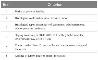 Frontiers Surgical oncologic and obstetric outcomes of radical