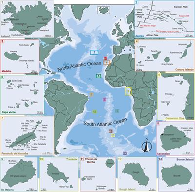 atlantic ocean map islands