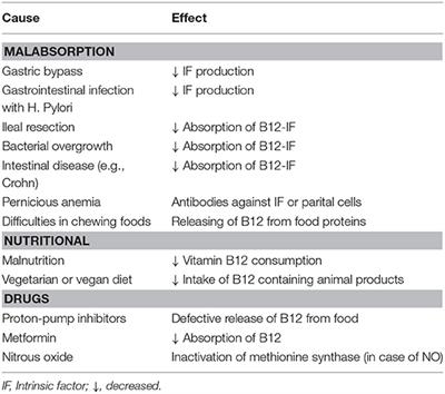 Frontiers Vitamin B12 Intake From Animal Foods Biomarkers