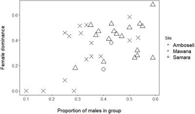 Frontiers - Dynamics of Intersexual Dominance and Adult Sex- Ratio in Wild Vervet Monkeys