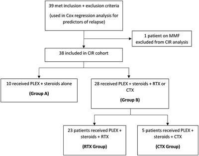 Frontiers Outcomes Of Immune Thrombotic Thrombocytopenic Purpura Ittp With Upfront Cyclophosphamide Vs Rituximab Medicine