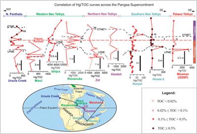 Late Permian (P.) to early Early Triassic (A) δ 13 C, (B) δ 238 U, and