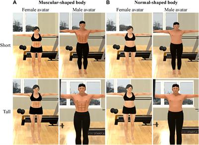 Lin Yun Sex Video - Frontiers | Exercising With a Six Pack in Virtual Reality: Examining the  Proteus Effect of Avatar Body Shape and Sex on Self-Efficacy for  Core-Muscle Exercise, Self-Concept of Body Shape, and Actual Physical